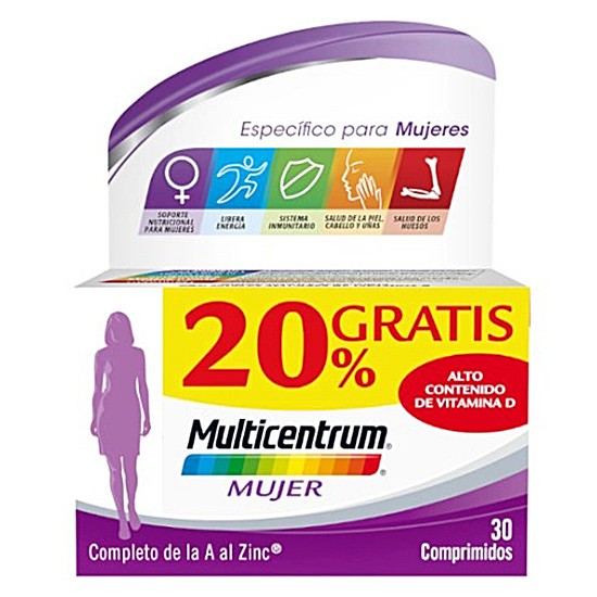 Imagen de Multicentrum mujer 30 comprimidos +20% gratis