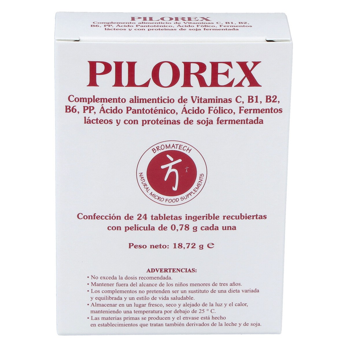 Imagen de Bromatech Pilorex 24 tabletas