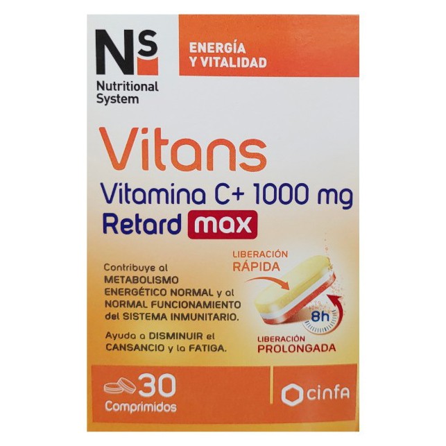 Imagen de NS Vitans vitamina C+ 1000 Ret Max 30 comprimidos