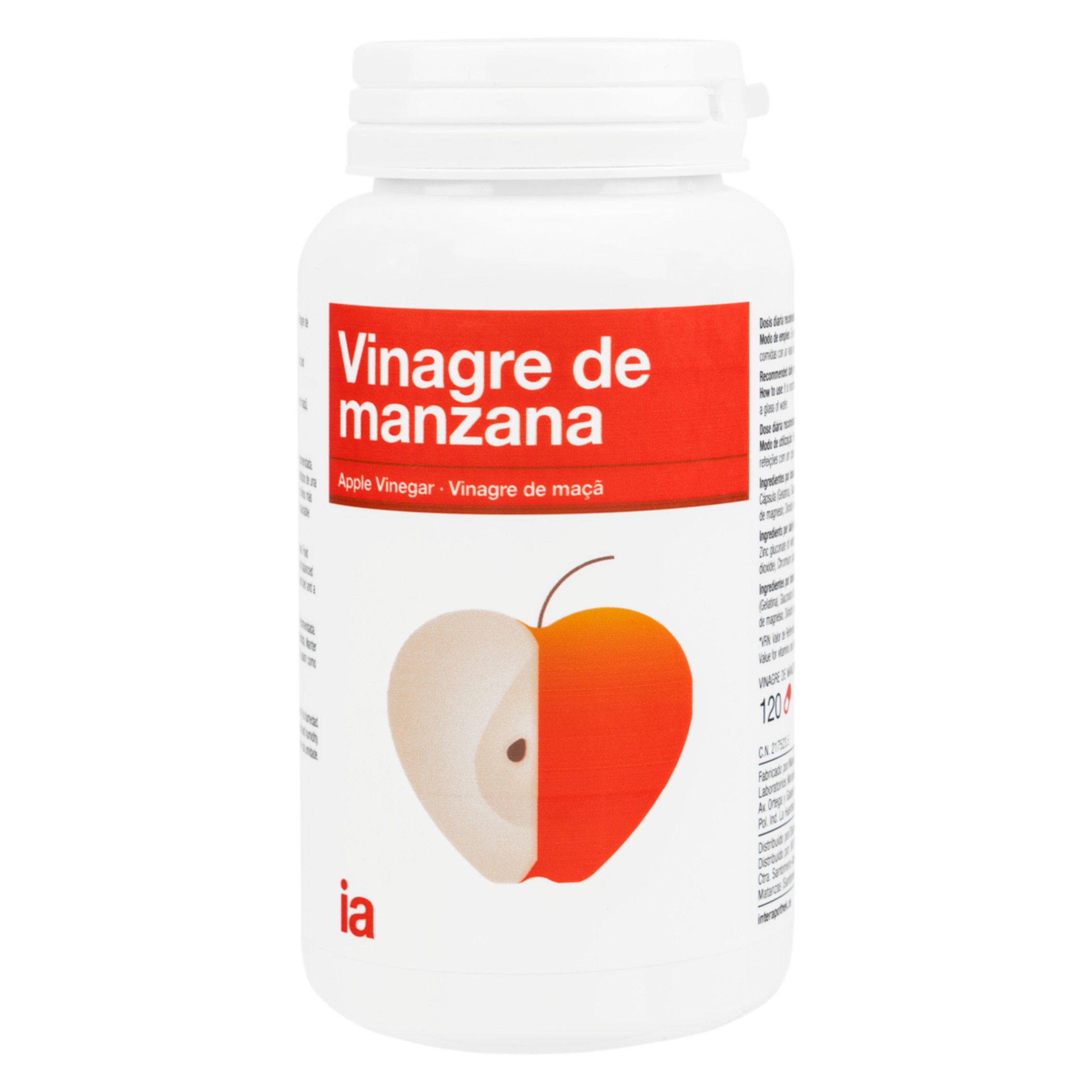 Imagen de Interapothek vinagre de manzana + zinc + cromo 120 cápsulas